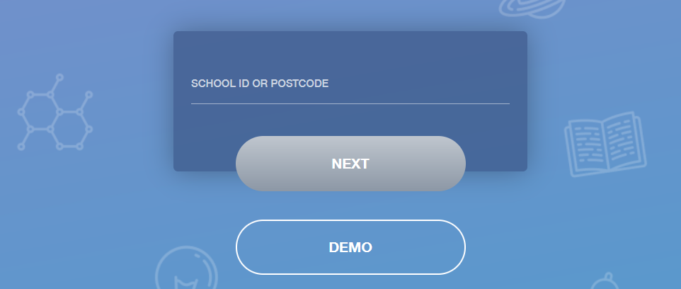 Edulink One Screen: Enter School ID or Postcode. 
