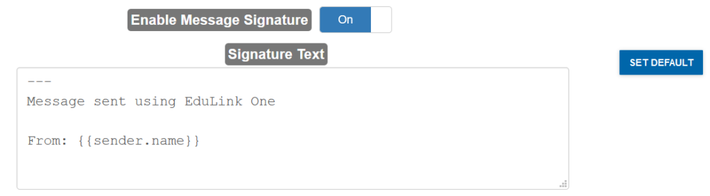 Message Signature Setting