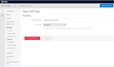 Twilio: New API Key