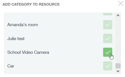Add category to a resource