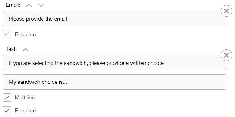 Modifications to Email and Text Fields