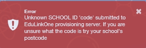 Unknown School ID 'code' 