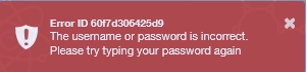 Username and Password Error