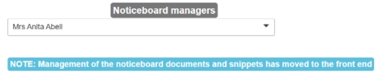 Noticeboard Tab: Noticeboard Managers