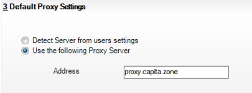 Default Proxy settings