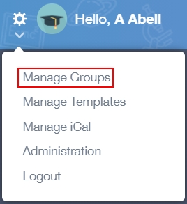 Manage Groups menu item