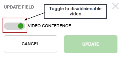 Disable/enable video toggle