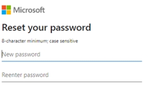 Example Password Reset (Microsoft)