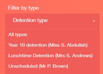 Filter by Detention type