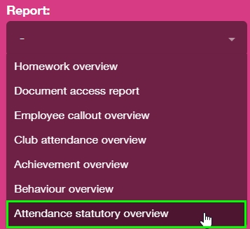 Attendance Statutory Overview Report